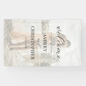 Simple Modern Elegant Photo Wedding Welcome Banner (Horizontal)