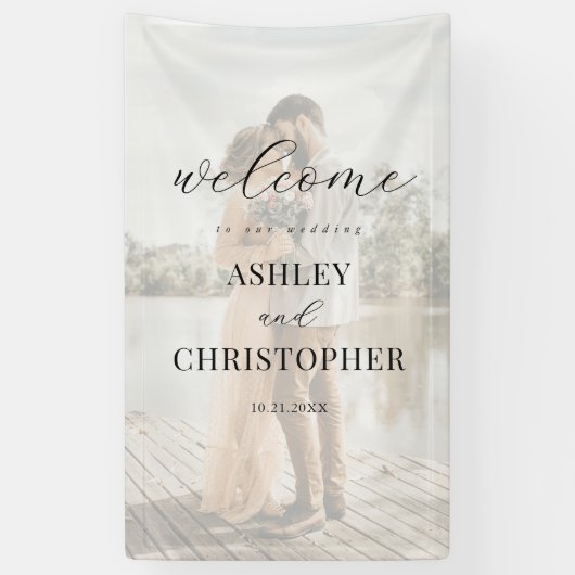 Simple Modern Elegant Photo Wedding Welcome Banner (Vertikal)