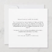 Simple Modern Elegant Rustic Wedding Photo Square Dankeskarte (Rückseite)