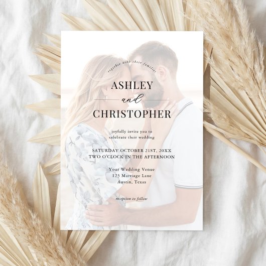 Simple Modern Elegant Wedding Einladung