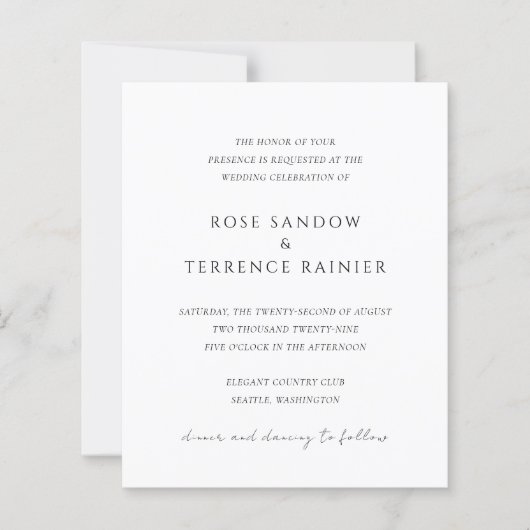 Simple Modern Elegant Wedding Invitation (Vorderseite)