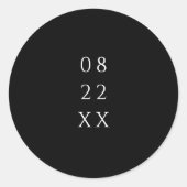 Simple Modern Elegant Wedding Runder Aufkleber (Vorderseite)