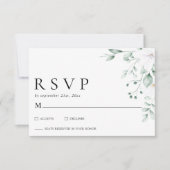 Simple Modern Eucalyptus Greenery Wedding RSVP (Vorderseite)