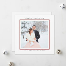 Simple Modern First Christmas Mr. und Mrs Flat