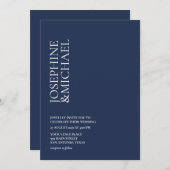 Simple Modern First Name Navy Blue Einladung (Vorne/Hinten)