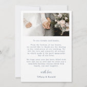 Simple Modern Framed Photo Wedding Dankeskarte (Rückseite)