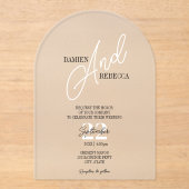 Simple Modern Frost Acrylic Wedding Invitation Acryleinladungen (Vorderseite)