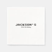 Simple Modern Gamer Boys Birthday Party Serviette (Vorderseite)