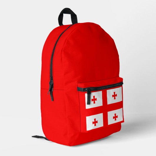 Simple Modern Georgia Flag National Souvenir Bedruckter Rucksack (Rückseitige Ecke links)