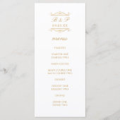 Simple Modern Gold Monogram Wedding Menu Card (Vorderseite)