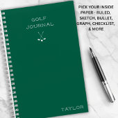 Simple Modern Golf Journal Personalized Name Green Notizblock