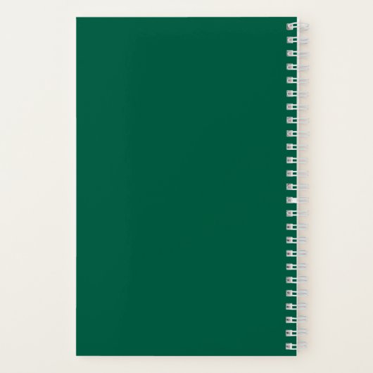 Simple Modern Golf Journal Personalized Name Green Notizblock (Rückseite)