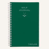 Simple Modern Golf Journal Personalized Name Green Notizblock (Vorderseite)