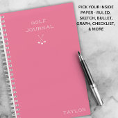 Simple Modern Golf Journal Personalized Name Pink Notizblock