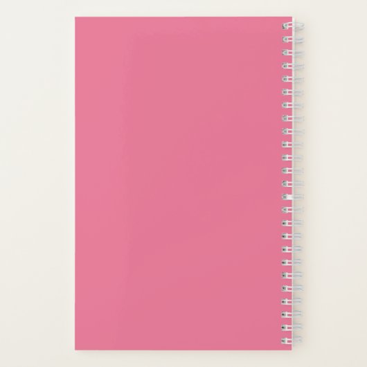 Simple Modern Golf Journal Personalized Name Pink Notizblock (Rückseite)