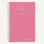 Simple Modern Golf Journal Personalized Name Pink Notizblock (Vorderseite)