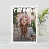 Simple Modern Graduate Photo Graduation Party Einladung (Stehend Vorderseite)