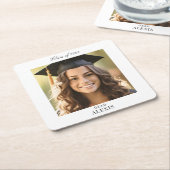 Simple Modern Graduation Party Photo  Rechteckiger Pappuntersetzer (angewinkelt)