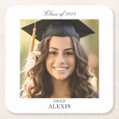 Simple Modern Graduation Party Photo  Rechteckiger Pappuntersetzer (Vorderseite)