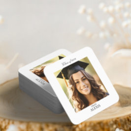 Simple Modern Graduation Party Photo  Rechteckiger Pappuntersetzer