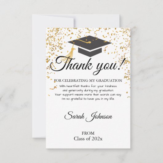 Simple Modern Graduation Thank You Card Dankeskarte (Vorderseite)