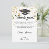 Simple Modern Graduation Thank You Card Dankeskarte (Stehend Vorderseite)