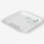 Simple Modern Greenery Foliage Wedding Party Pappteller (Gewinkelt)