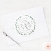 Simple Modern Greenery Wreath Ingredients Label Runder Aufkleber (Umschlag)