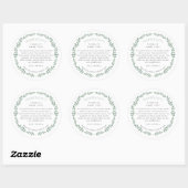 Simple Modern Greenery Wreath Ingredients Label Runder Aufkleber (Blatt)