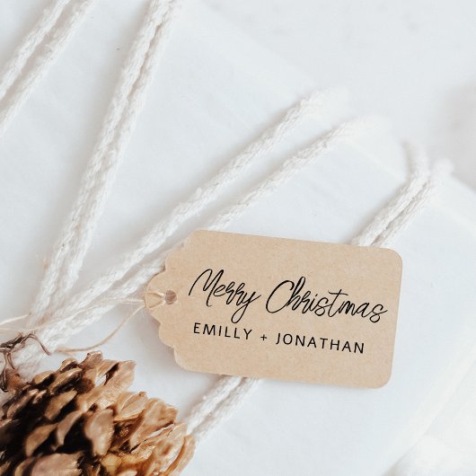 Simple Modern Handwriting Mery Christmas Names Gummistempel