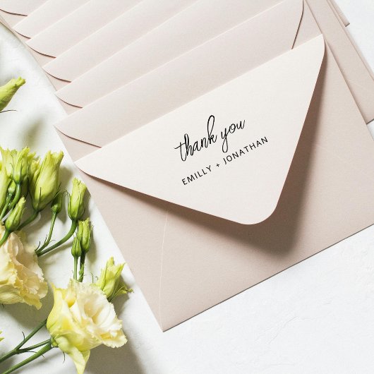 Simple Modern Handwriting Wedding Thank You Permastempel