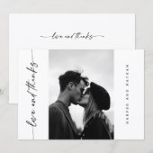 Simple Modern Handwritten Script Photo Wedding Dankeskarte (Vorne/Hinten)