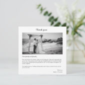 Simple Modern Handwritten Wedding Photo Square Dankeskarte (Stehend Vorderseite)