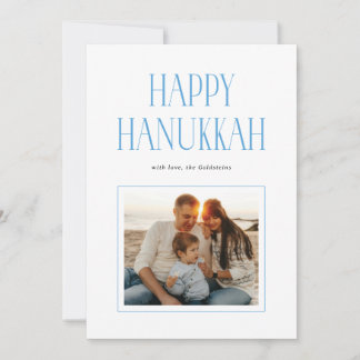 Simple Modern Happy Hanukkah Typography Photo Feiertagskarte