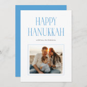 Simple Modern Happy Hanukkah Typography Photo Feiertagskarte (Vorne/Hinten)