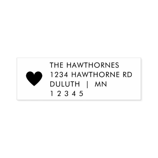 Simple Modern Heart Return Address  Permastempel (Design)