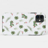 Simple Modern Holly Berry Weihnachtsmuster Case-Mate iPhone Hülle (Rückseite (Horizontal))