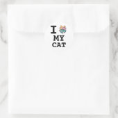 Simple Modern "I Love My Cat" Portrait Sticker (Tasche)