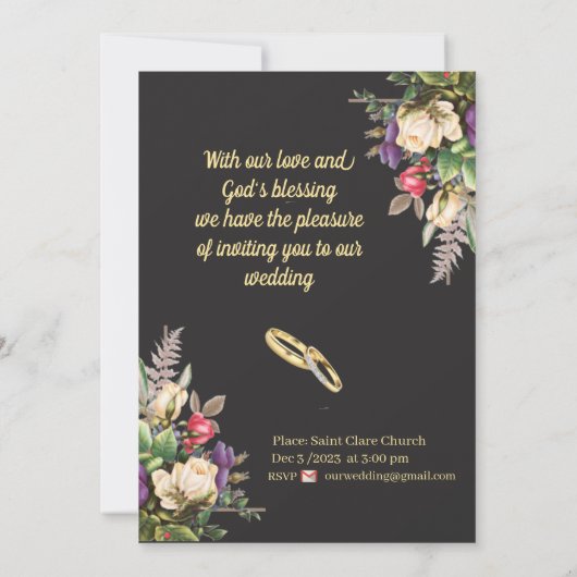 Simple modern invitation, simple, minimalist save the date (Rückseite)