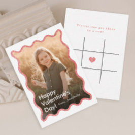 Simple Modern Kids Photo Classroom Valentine's Mitteilungskarte