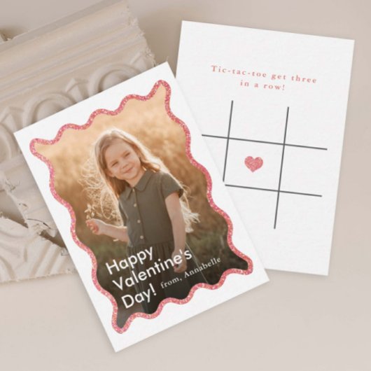 Simple Modern Kids Photo Classroom Valentine's Mitteilungskarte