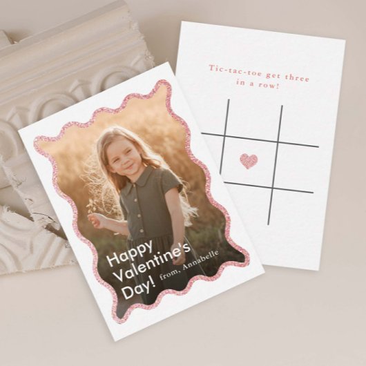 Simple Modern Kids Photo Classroom Valentine's Mitteilungskarte