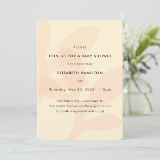 Simple Modern Leaf Design Baby Shower Invitation Einladung