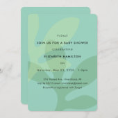 Simple Modern Leaf Design Baby Shower Invitation Einladung (Vorne/Hinten)