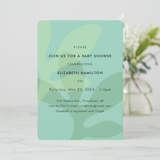 Simple Modern Leaf Design Baby Shower Invitation Einladung