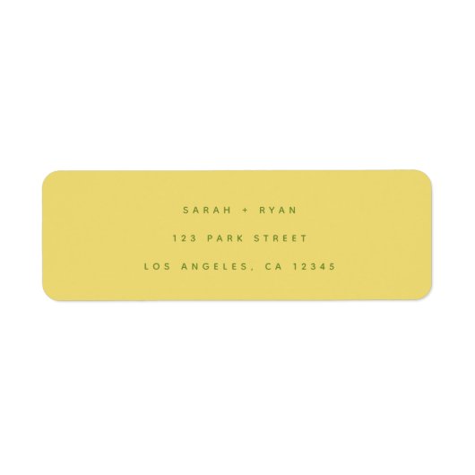Simple Modern Lemon Yellow Wedding Return Address (Vorne)