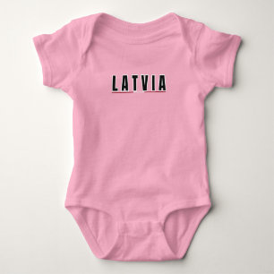 Simple Modern Lettisch Lettisch Letter Flag Souven Baby Strampler