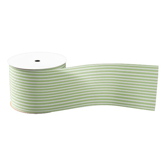 Simple Modern Lime Green White Striped Minimalist Ripsband (Spule)