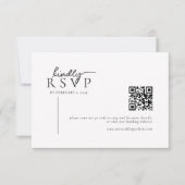 Simple Modern Line Script Qr Code Wedding RSVP Karte (Vorderseite)