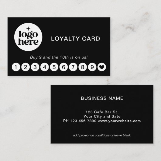 Simple Modern Logo Business Loyalty Card Visitenkarte (Vorne/Hinten)